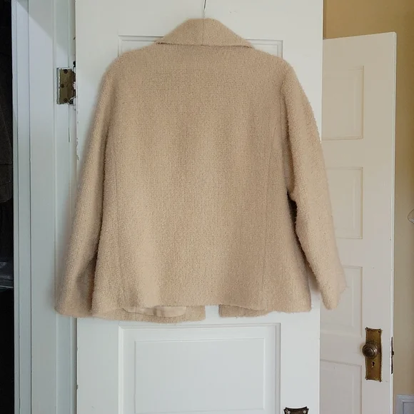 Eileen Fisher Cream Teddy Jacket - Picture 4 of 8
